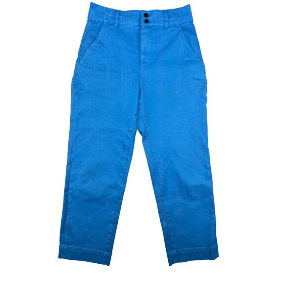 Everlane Womens Cotton Organic Stretch Chino Pants Blue Cropped Casual Size 6 - Picture 1 of 14